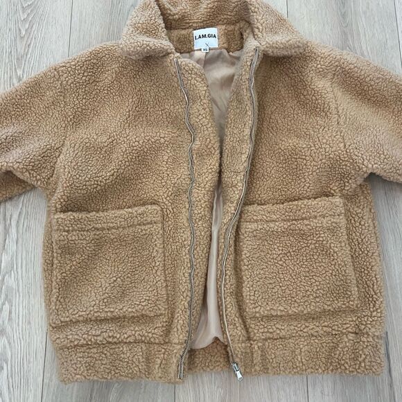 I.AM.GIA tan yellow Sherpa jacket size extra small women’s faux fur coat - Picture 5 of 5